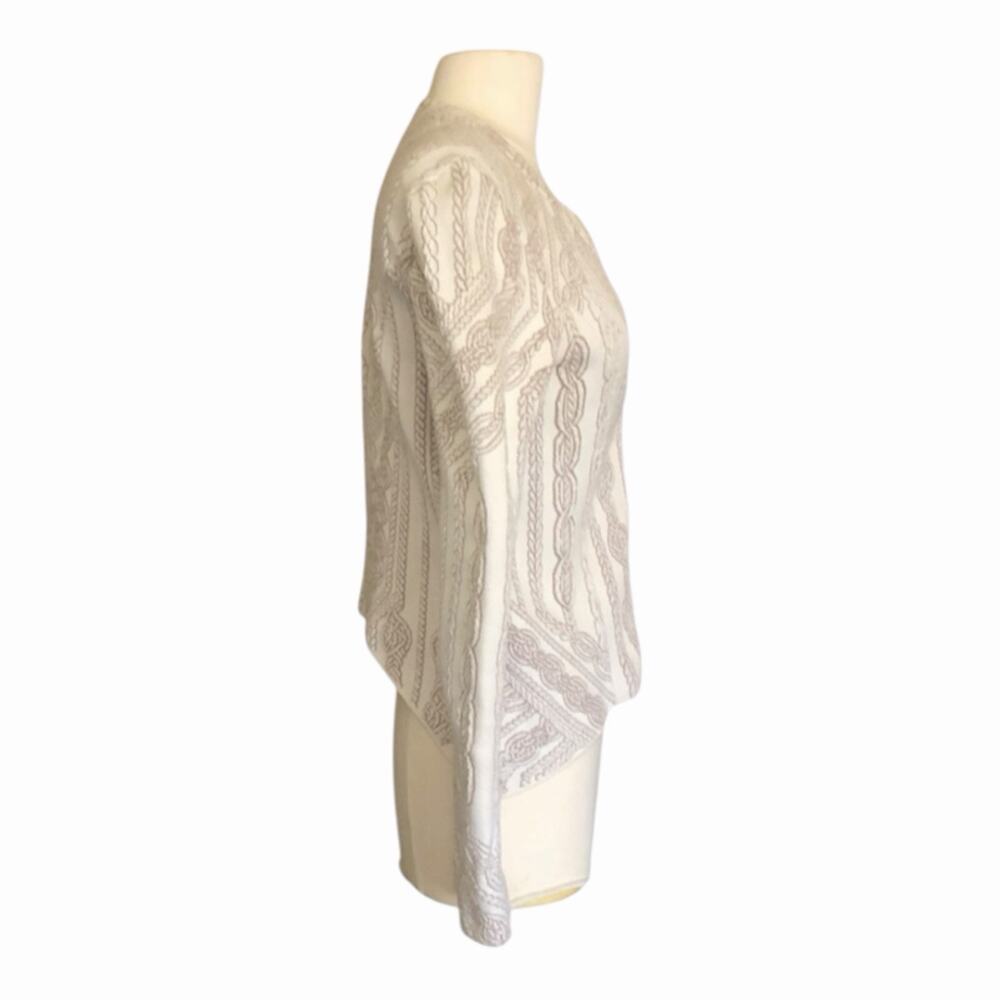 BCBGMaxAzria White Cream Stretch Jacket Front Zip Asymmetrical Hem Women’s XS - Picture 12 of 13